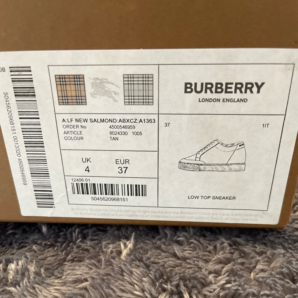BURBERRY Checkered Leather Sneakers - Picture 6 of 6